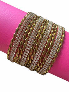 Golden Majesty Diamond Bangle Set