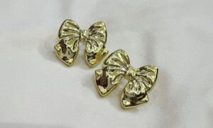 Golden Grace Bow Stud Earrings