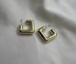 Golden Glow Chunky Square Hoop Earrings